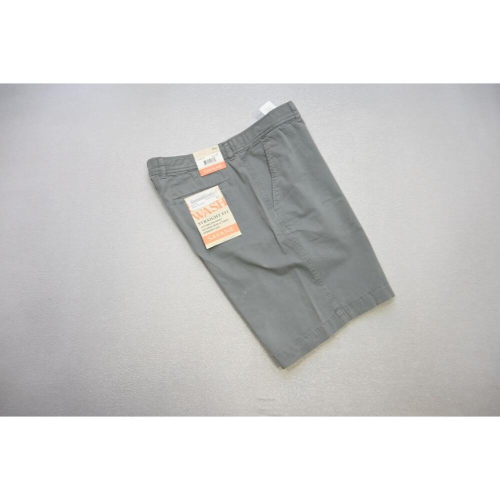 Savane Khaki Chino Shorts Straight Fit Rugged Flat Mens Size‎ 40 NWT